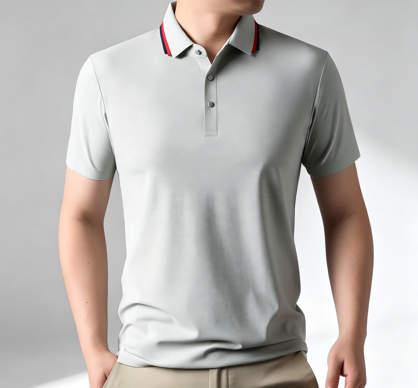 Office Wear Smooth Men Short Sleeve Polo