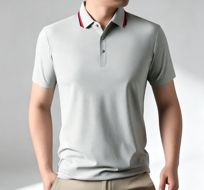 Office Wear Smooth Men Short Sleeve Polo