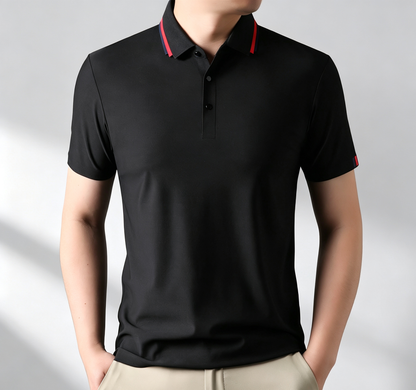 Office Wear Smooth Men Short Sleeve Polo