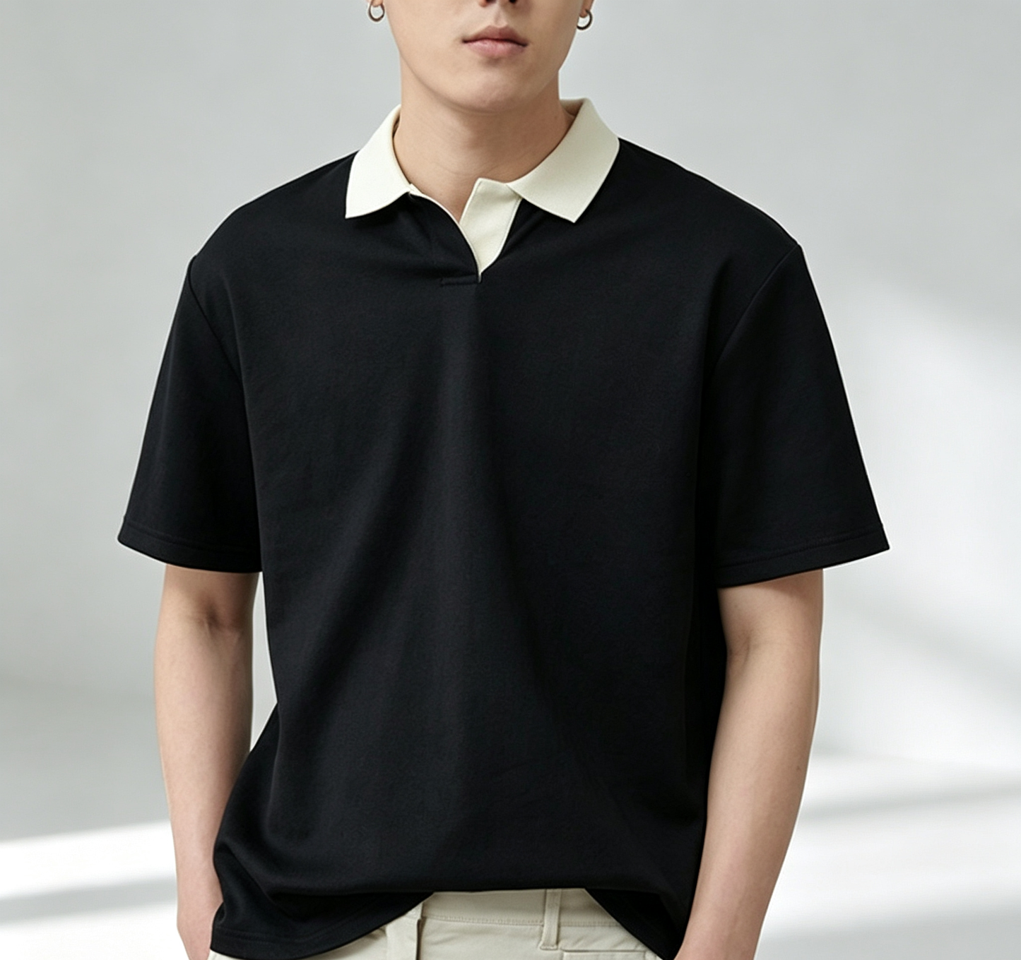 Japanese Versatile Relaxed Fit Men Collared Tee