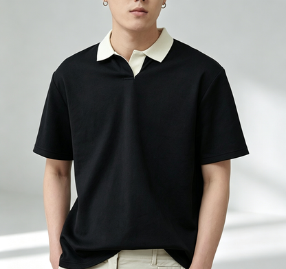 Japanese Versatile Relaxed Fit Men Collared Tee