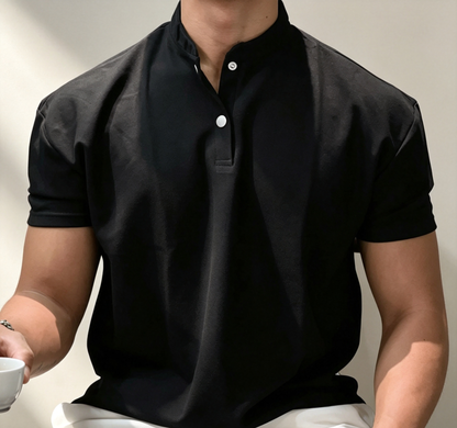 Slim Stretch Collar/Mandarin Collar Men Tee